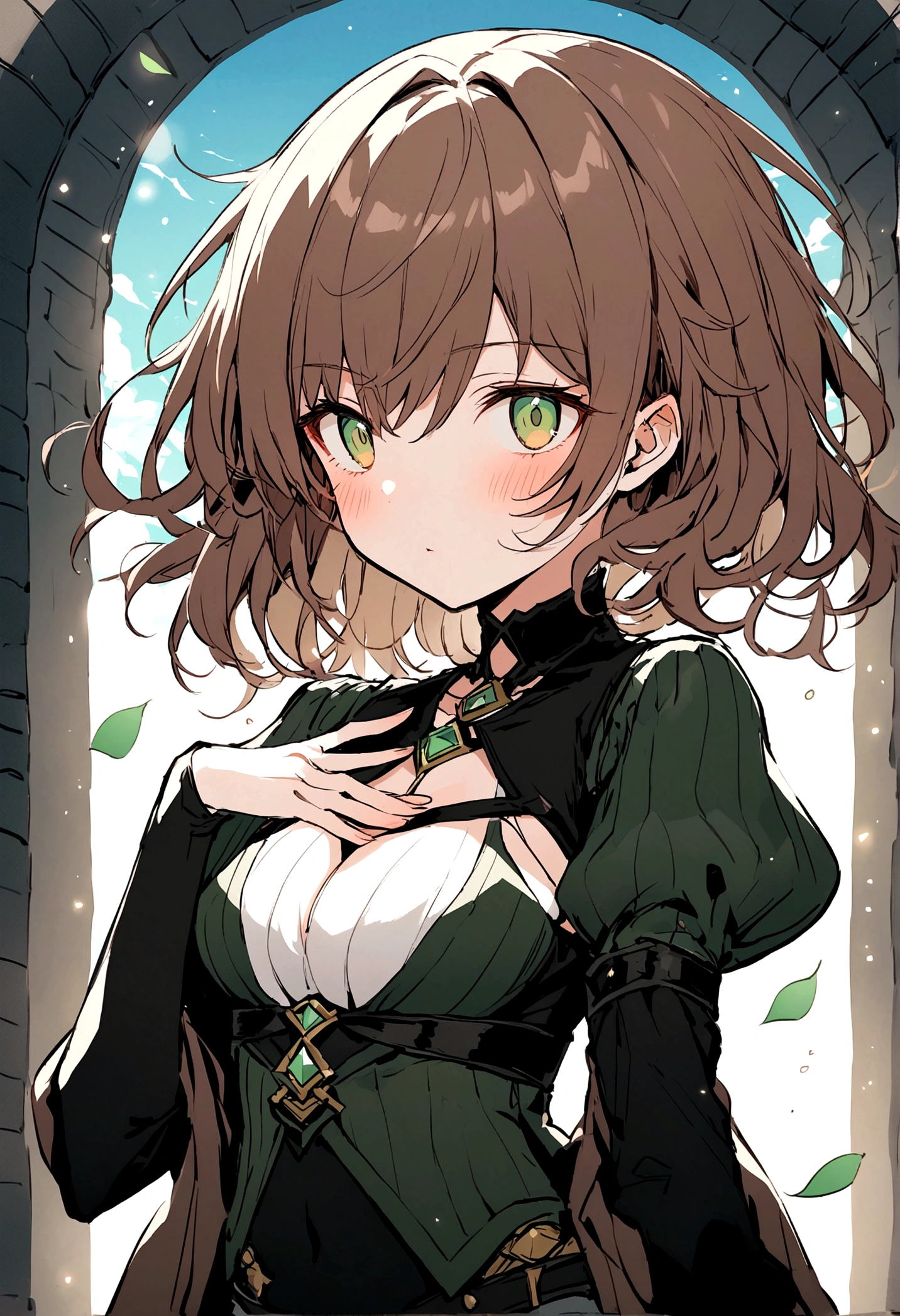 genera un personaje hentai con gordura morbido con traje de vaca casi desnuda con una pose sugerente