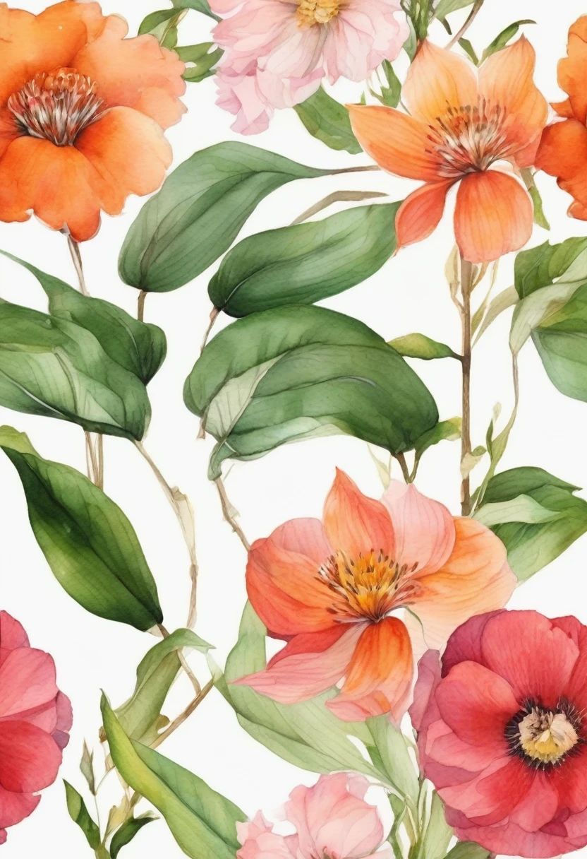 (((The best quality))), ((Masterpiece)) (botanical illustration in watercolor) minimalist and aesthetic print, High Definition, detailed, flowers and plants, diseño botánico detailed, natural colors.