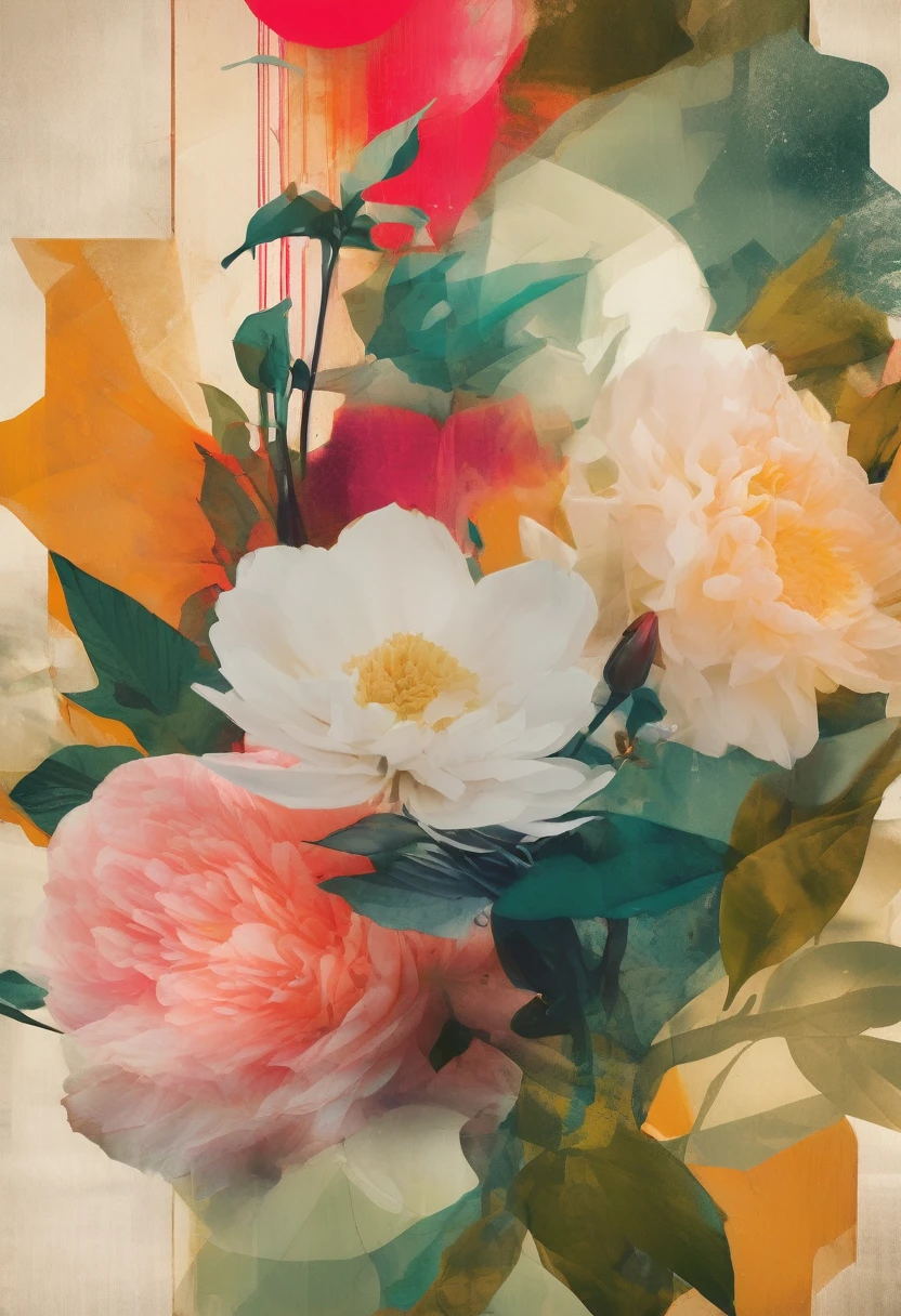 (((The best quality))), ((Masterpiece)) (modern digital collage) minimalist and aesthetic print, High Definition, detailed, combination of photos and graphics, vibrant colors.