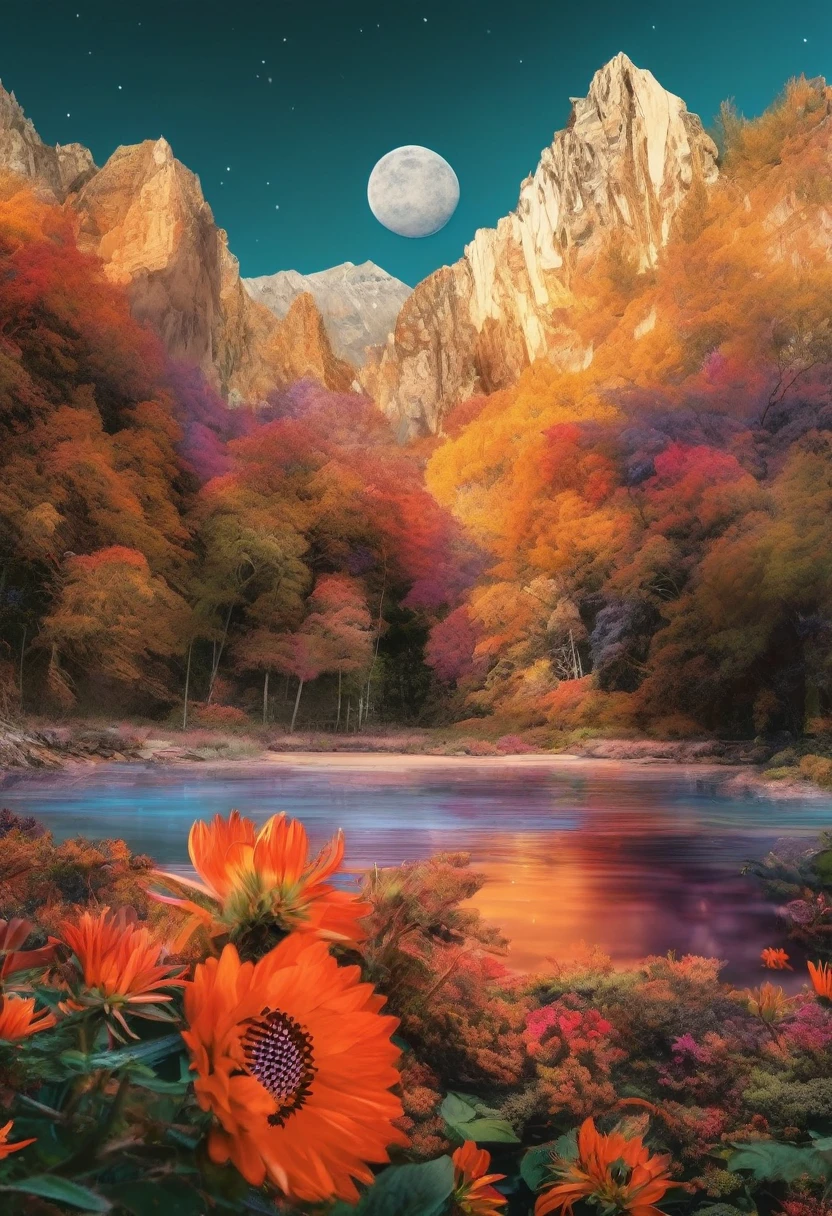 (((The best quality))), ((Masterpiece)) (modern digital collage) minimalist and aesthetic print, High Definition, detailed, combination of photos and graphics, vibrant colors.