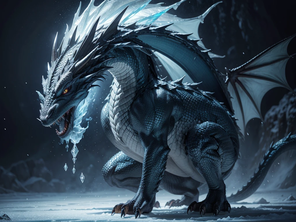 Extremely beautiful dragon of the ice element may he be robust