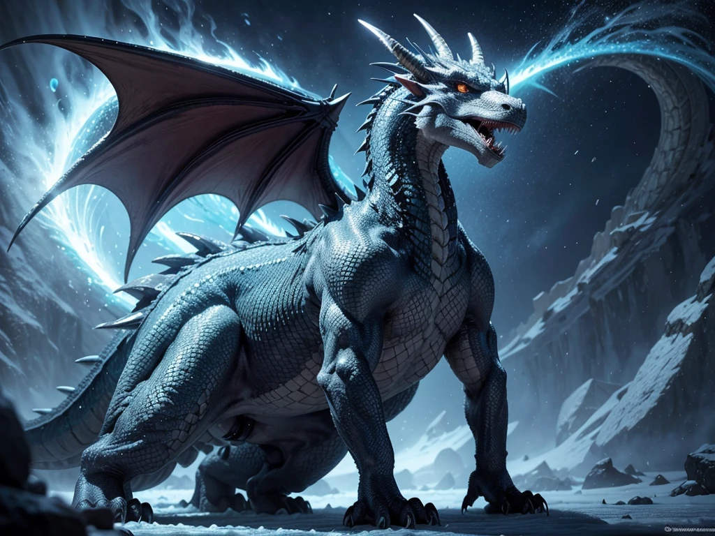 Extremely beautiful dragon of the ice element may he be robust