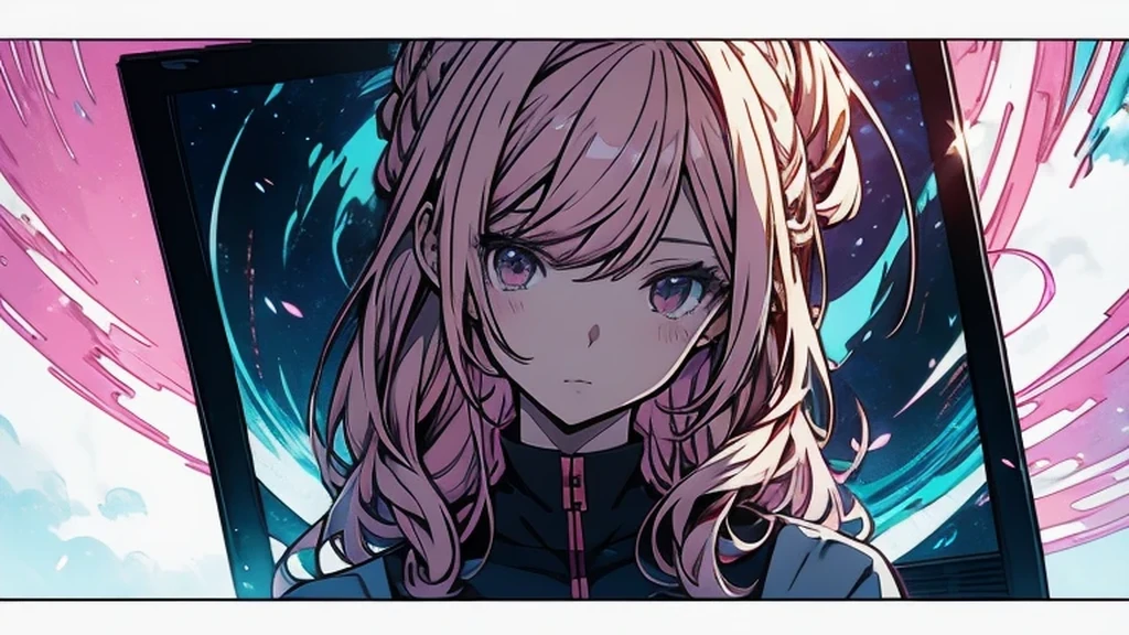 Anime girl with long pink hair and blue eyes standing in a forest., detailed digital anime art, 4K anime style, hermoso portrait animado, portrait, Knights of the Zodiac, , anime art wallpaper 4k, 4k anime art wallpaper, blonde anime girl with long hair, High quality 8K detailed art, anime art wallpaper 8K, pink fur princess, detailed anime art