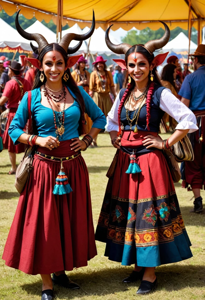 tieflings at a festival Gypsies