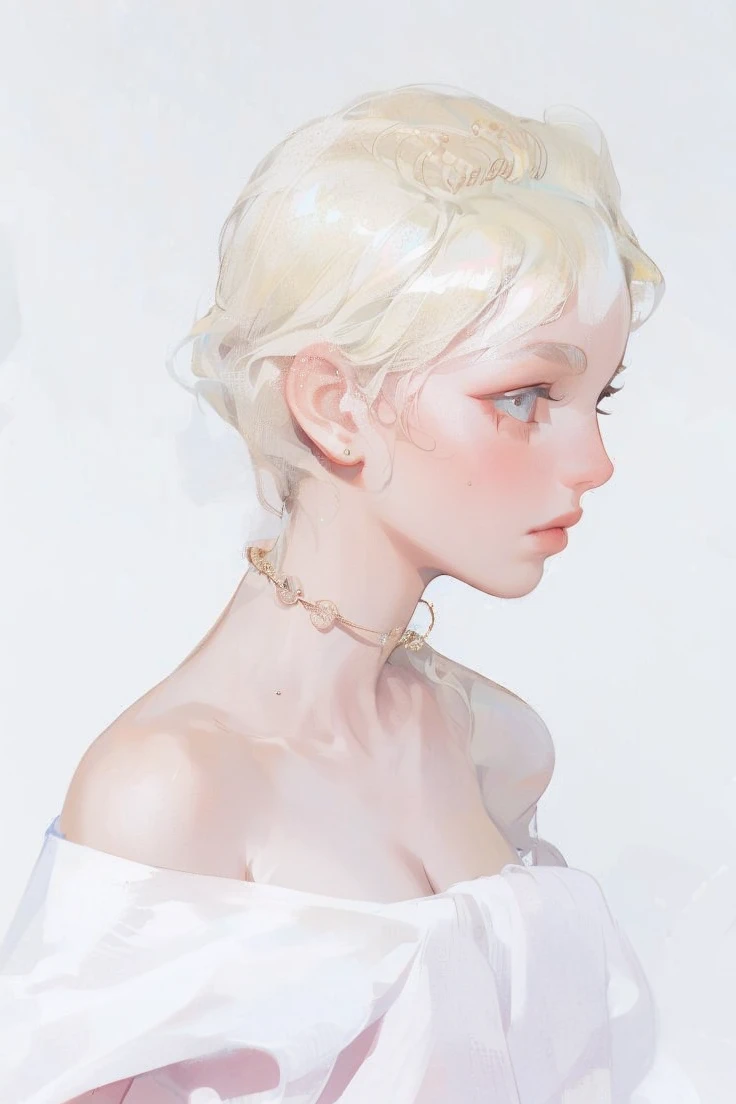 Girl with white wavy hair,side braids,beautiful necklace, Targaryen women hairstyle,beautiful gold tiara, red and black dress