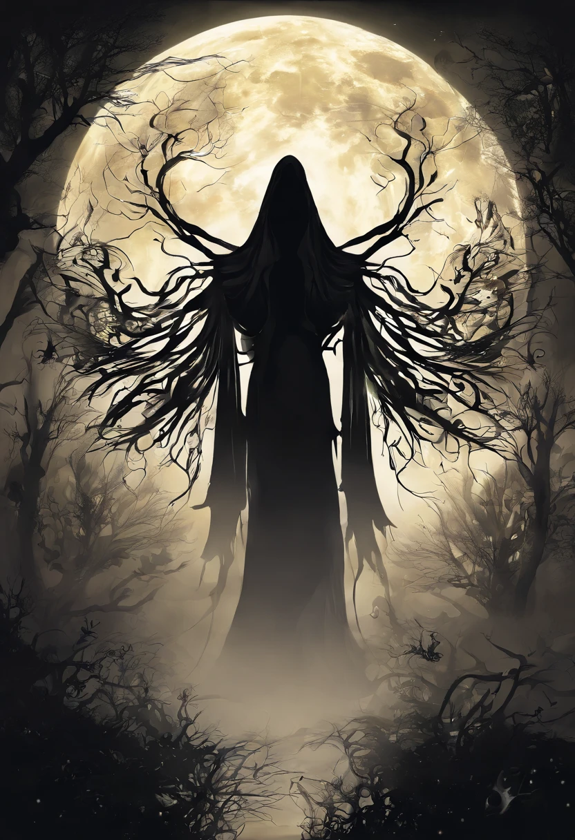 (abstract art:1.1), mothman, moon, fog, dark ambience, ethereal, eldritch, ominous, haunting, hauntingly beautiful, mysterious, eerie, nocturnal, otherworldly, supernatural, mesmerizing, mythical, atmospheric, shrouded in mist, enigmatic, surreal, spectral silhouette, mystical, cryptic, ethereal glow, enshrouded in darkness, enchanted, lunar glow, eerily radiant, moonlit reflection, ghostly apparition, arcane, otherworldly forms, haunting presence, chilling, sublime, hidden in the shadows, enigmatic figure, enshrouded in fog, supernatural being, celestial enchantment