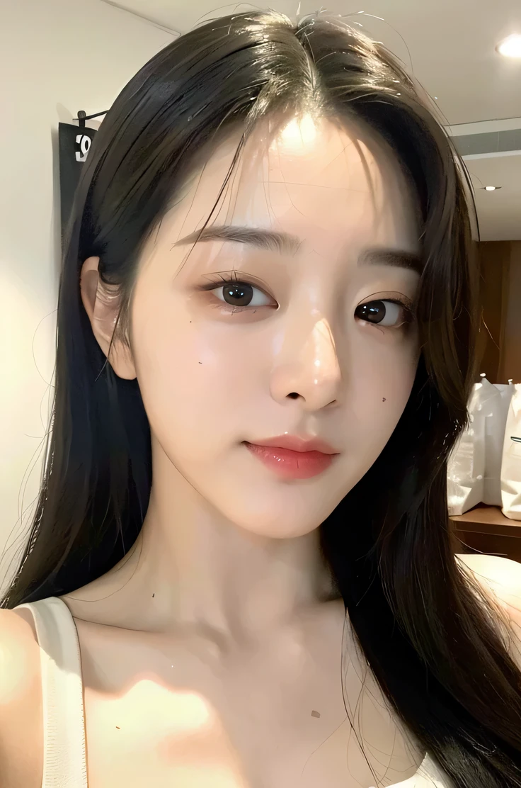 (
(8k:1.27), best quality, masterpiece, ultra highres:1.2) Photo of Pretty Japanese woman
 (beautiful:1.1), mall, double eyelids, intricate elegant, fantasy, detailed, gradient lighting, selfie, bare forehead, smirk