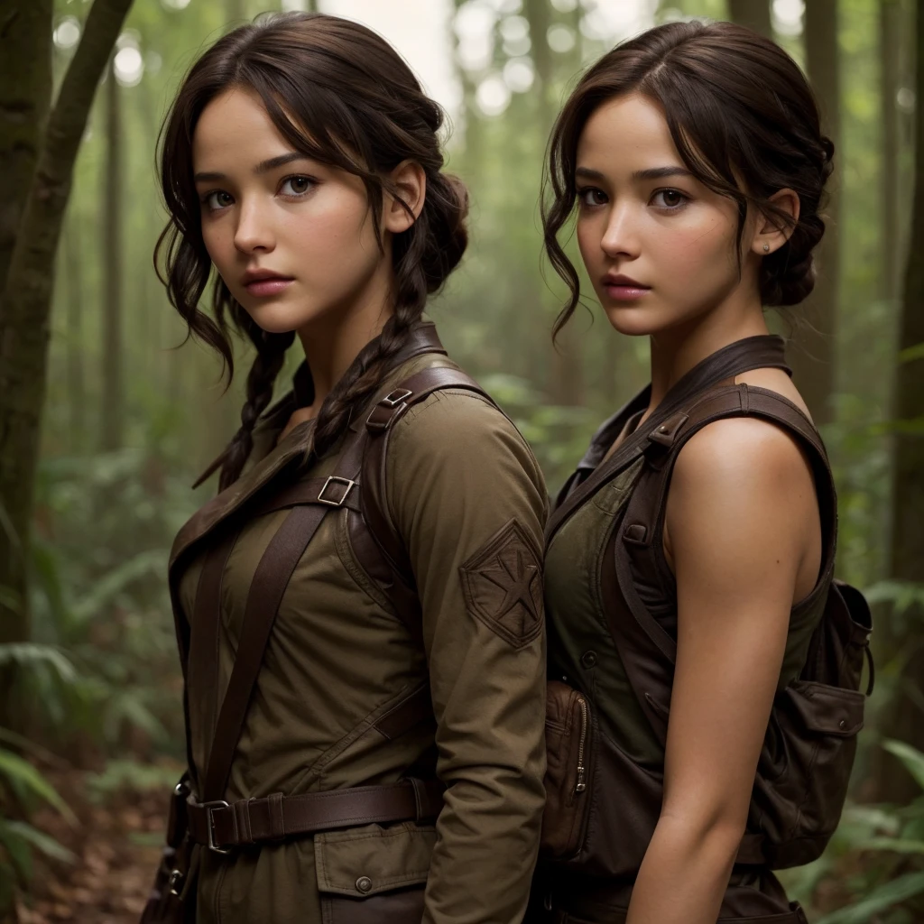 Girl, hunger games, pretty, short dark brown hair, brown eyes