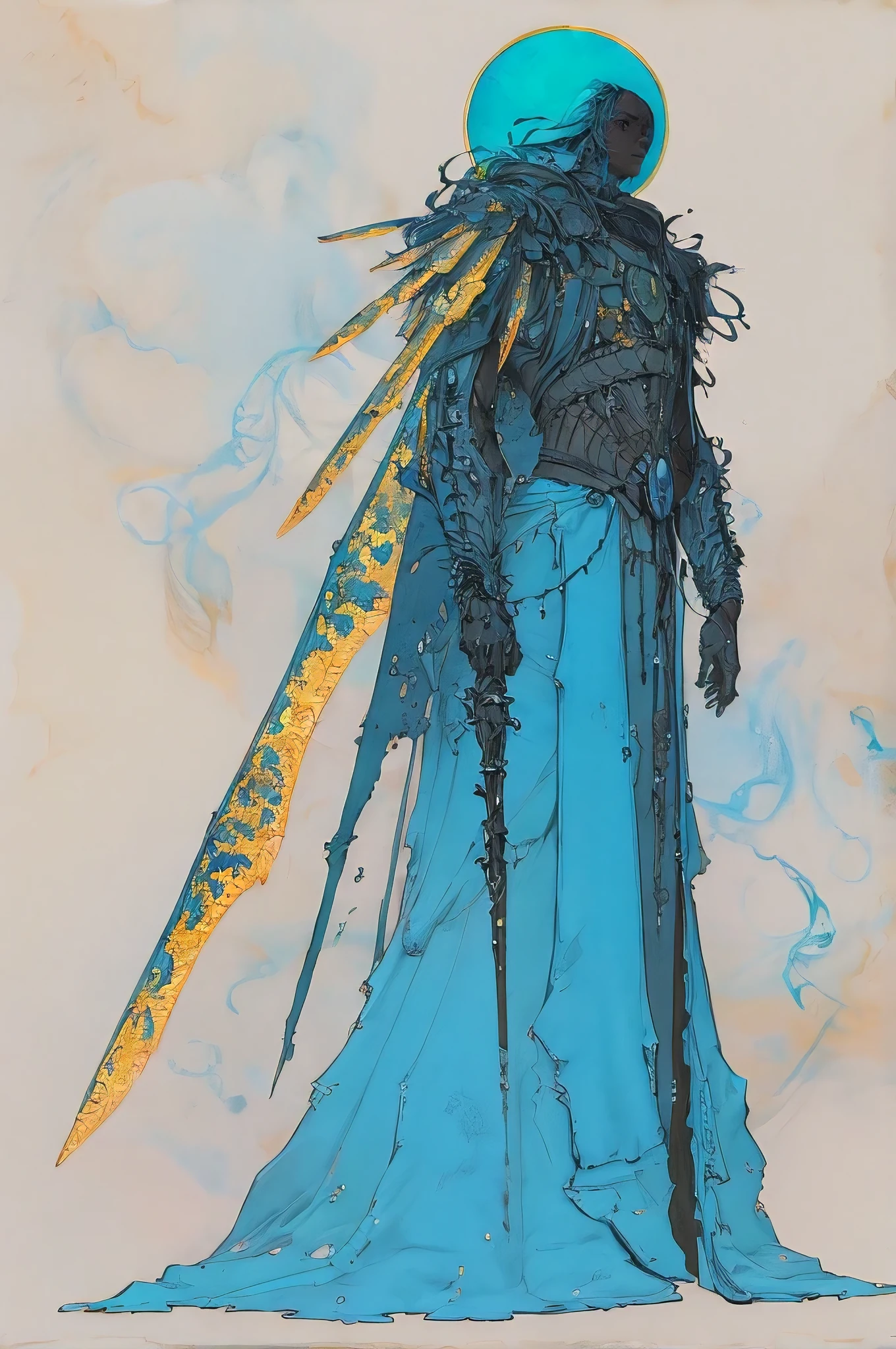 high-contrast psychedelic tapestry, a serene Yogyakarta Warrior Monk with Dragonfly wings, hyper-detailed, robe, sci-fi surrealism, hyper-dynamic pose, Sergio Toppi, Heinrich Kley, Victo Ngai, Jean-Baptiste Monge, Yogyakarta temple background, surreal minimalism, bright vibrant flowing robe with bright foil outlines interwoven with embroidered silk with velvet textures