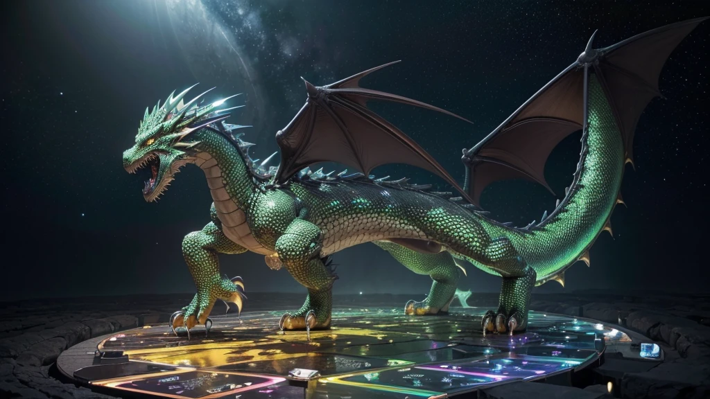 chatGPT
"In the chemical dance of the elements of the periodic table, every atom is a vital piece in the puzzle of existence, like iridescent scales of a colossal dragon that permeates the cosmos. These elements reveal stellar secrets, form fundamental organic molecules and challenge the limits of nuclear energy, while the gigantic dragon watches, majestic guardian of cosmic alchemy."