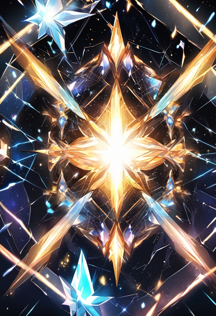 a mysterious crystal originating from the galaxy of the universe, emitting light like a constellation. manhwa style. 