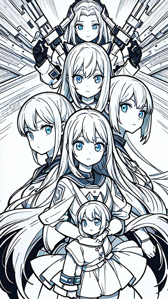 Triplet anime woman