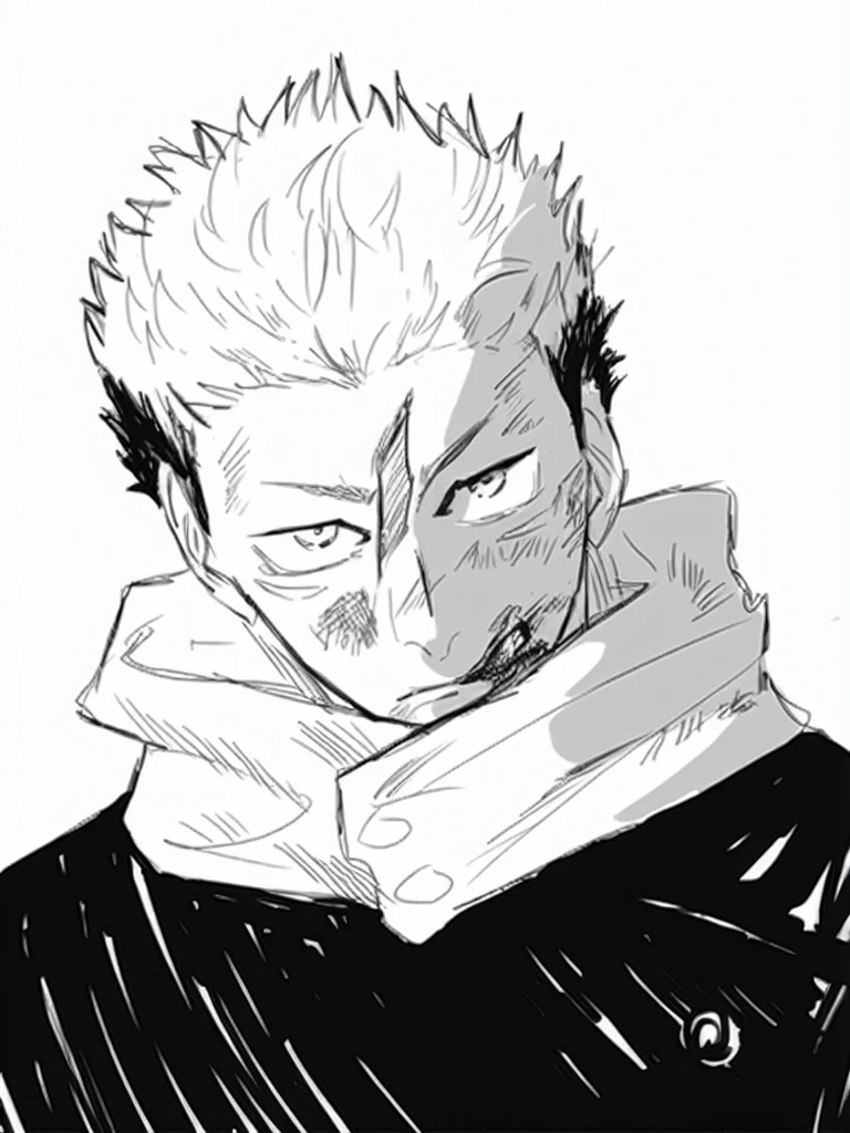 white messy fluffy hair, boy, different colored eyes