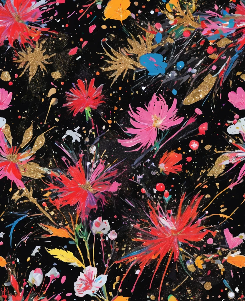 Graffiti, scribble, Comics by Petra Cortright, best quality, masterpiece, glitter artwork, Representative work, official art, Professional, Ultra intricate detailed, 8k, glitter art, Black background