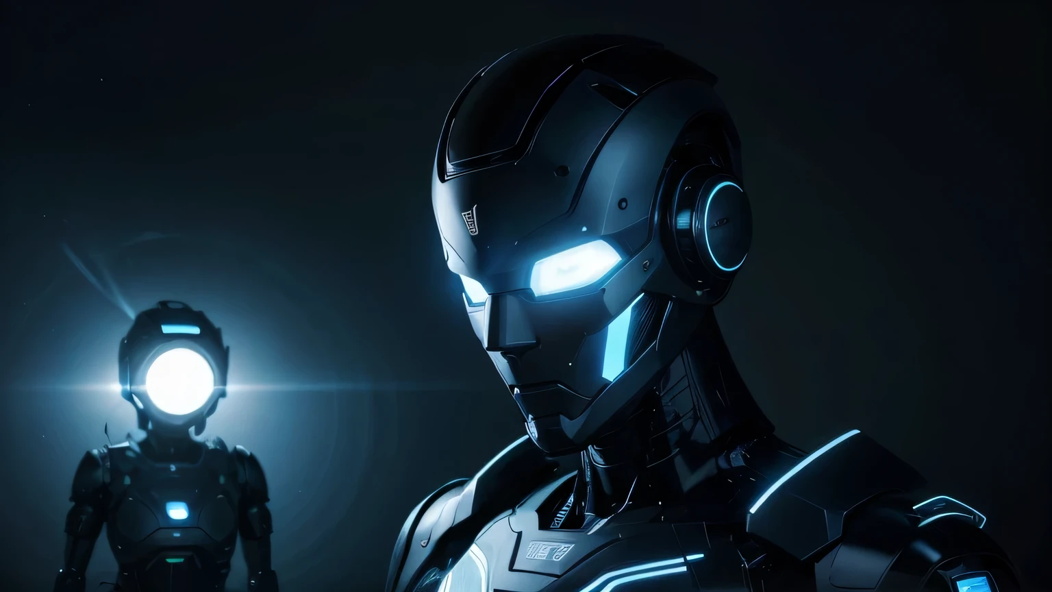 artificial intelligence, Blue tones, roboticos, Dark tons, tecnology