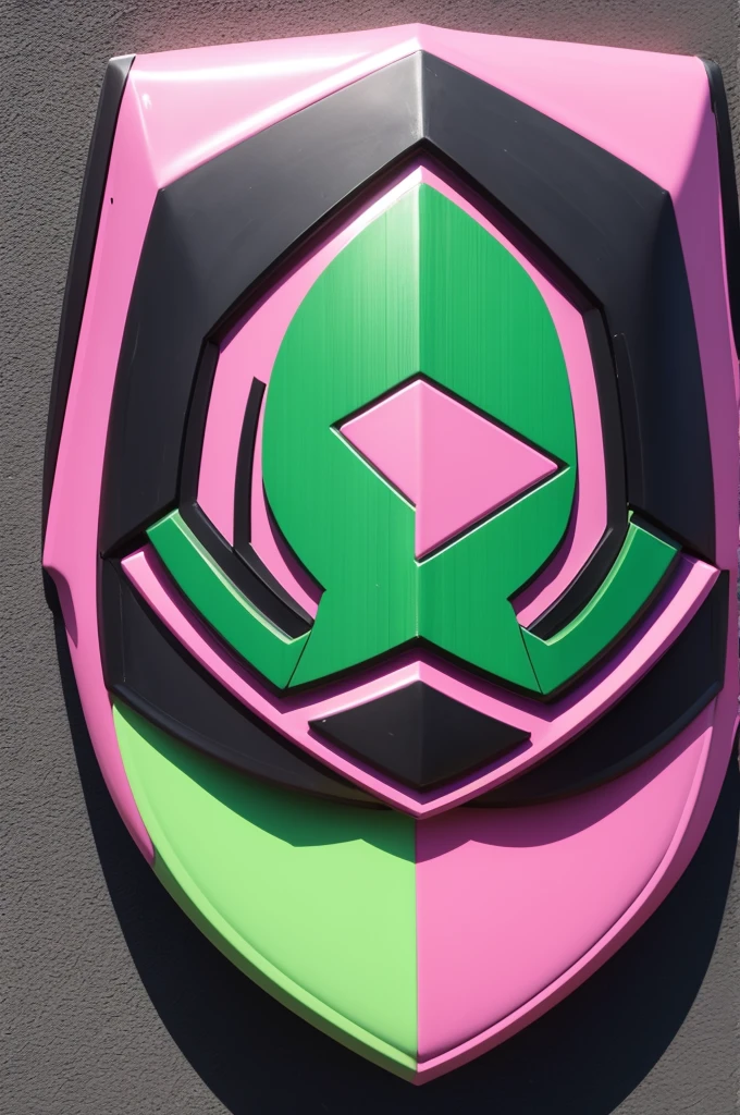 Pink and black green team shield