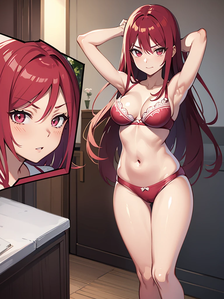 Anime Erza scarlet in pink underwear