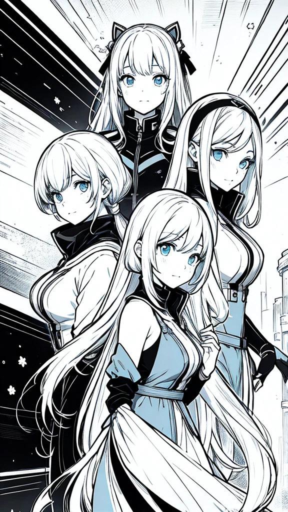 Triplet anime woman