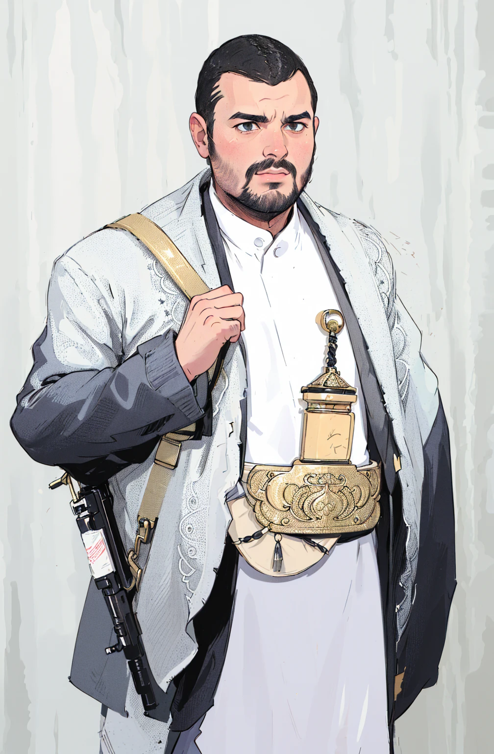 هناك Man holding a gun وزجاجة من النبيذ في يده, Dress like the Taliban, shabab alizadeh, Inspired by Abdullah Jarjouri, Inspired by Sheikh Hamdallah, With a gun, Man holding a gun, Saadan Afif, mohamed chahin, Full body snapshot, Whole body on fire, Selfie in the middle of the shot