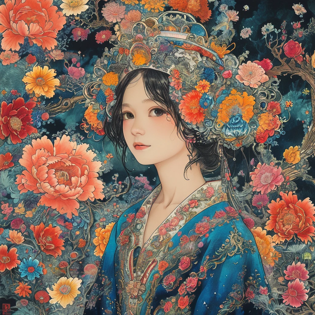 (masterpiece, top quality, best quality, official art, beautiful and aesthetic:1.2), (1girl), extreme detailed,(fractal art:1.3),colorful,highest detailed