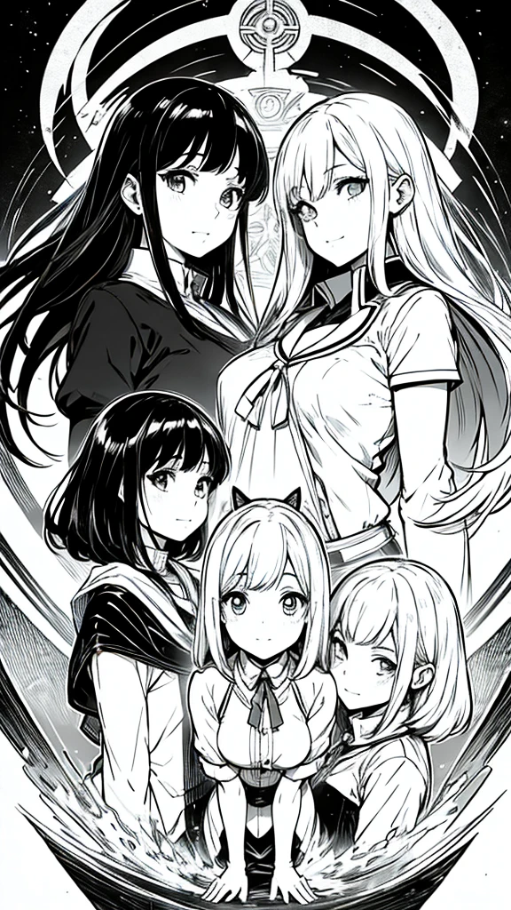 Triplet anime women