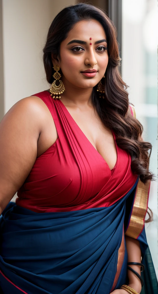 Foto RAW, photorealistic, photography, full body shot, master shot, perfect eyes, goddess like beauty, pierced eyes, perfect thick chubby mallu Desi aunty bhabhi, Full figured woman, juicy thick figure, bulky figure, curvy, fleshy curvy figure, voluptuous body, wide body, full figured aunty, Sexy navel folds, fleshy figure, heavy figure, Wearing a Stanapatta, a chest-band.Saree model, model Photography, Indian saree shoot, Indian traditional wear advertising photography, traditional wear brand shoot, face of Indian actress Sonakshi Sinha, masterpiece, realistic, realism, incredible details, pleasure, photorealism, detailed skin, skin pores, high contrast, photorealistic Artstation 8k HD digital art trend of high definition and detailed realistic skin texture, ultra detail, realistic skin texture, armature, best quality, ultra high definition, (photorealistic:1.4),, high resolution, detail, raw photo, sweat, Re sharp, by Lee Jefferies Nikon D850 Film Stock Photo 4 Kodak Portra 400 Camera F1.6 Lens Rich Color Ultra Real Realistic Realistic Textures Dramatic Lighting Unreal Engine Trending at Art Station Cinestill 800,(pele altamente detalhada: 1.2), 8k UHD, DSLR, soft-lighting, alta qualidade, grain of film, Fujifilm XT3,she didn't like to wear blouse or bra, She doesn't like to wear bra or blouse as it is against her traditional customs, wearing a Bra or blouse is against her forbidden in her tribes ritual, traditional no blouse saree, detailed hairy armpits, hyper realistic skin, skin pores, sweat, veins, juicy deep navel,