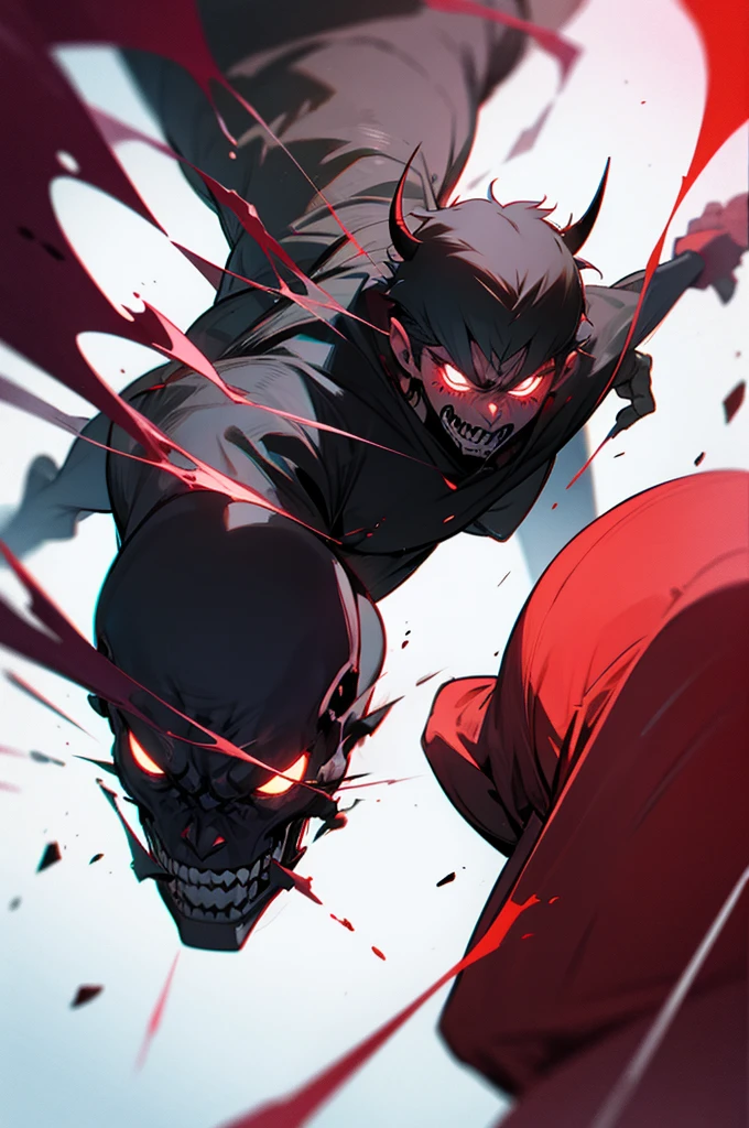 Brutal demon young man