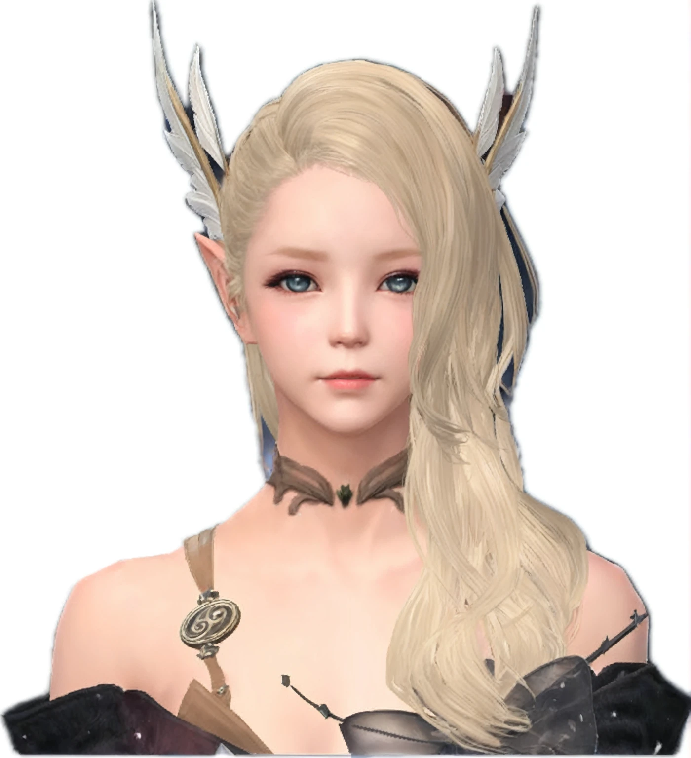 ドレスを着た長いブロンドの髪のwomanのクローズアップ, Lineage 2 Revolution Style, Final Fantasy 14 Style, woman, Grinning character, I will, womanキャラクター, (((gone crazy))) princess, Girl, Lalafell, From System 2, FF14, Pale milky porcelain skin, Portraiture