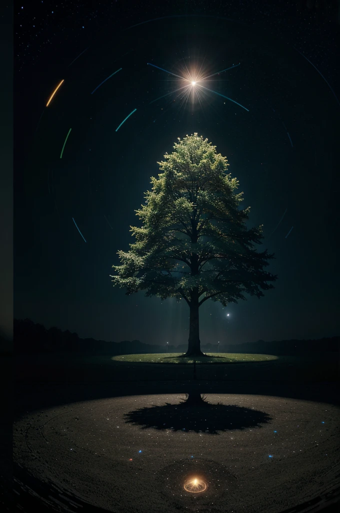 a tree in the middle of a circle with a star in the background, cosmic tree of life, beeple art, beeple artwork, by Beeple, tree of life, tree of life seed of doubt, realism | beeple, beeple |, cosmic tree, artgem and beeple masterpiece, beeple. hyperrealism