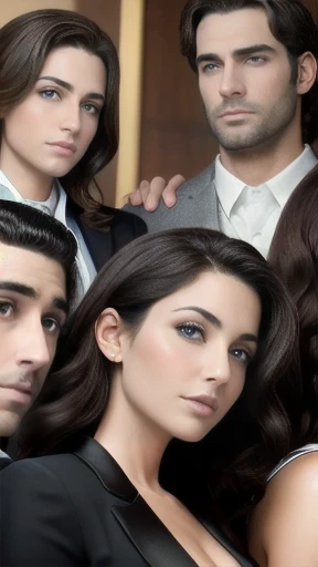 group of jews heartthrob men and women together, focus on face
