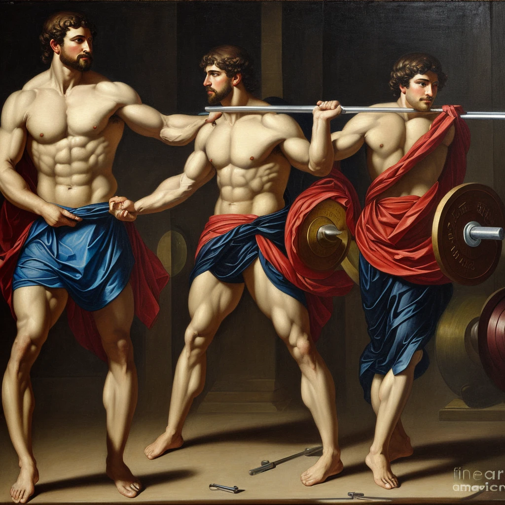Barbell and garilla painting