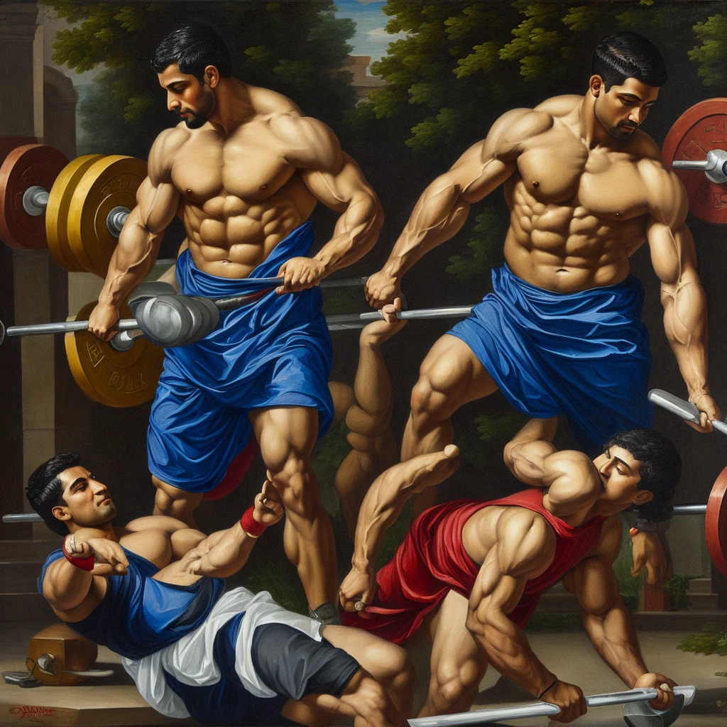 Barbell and garilla painting
