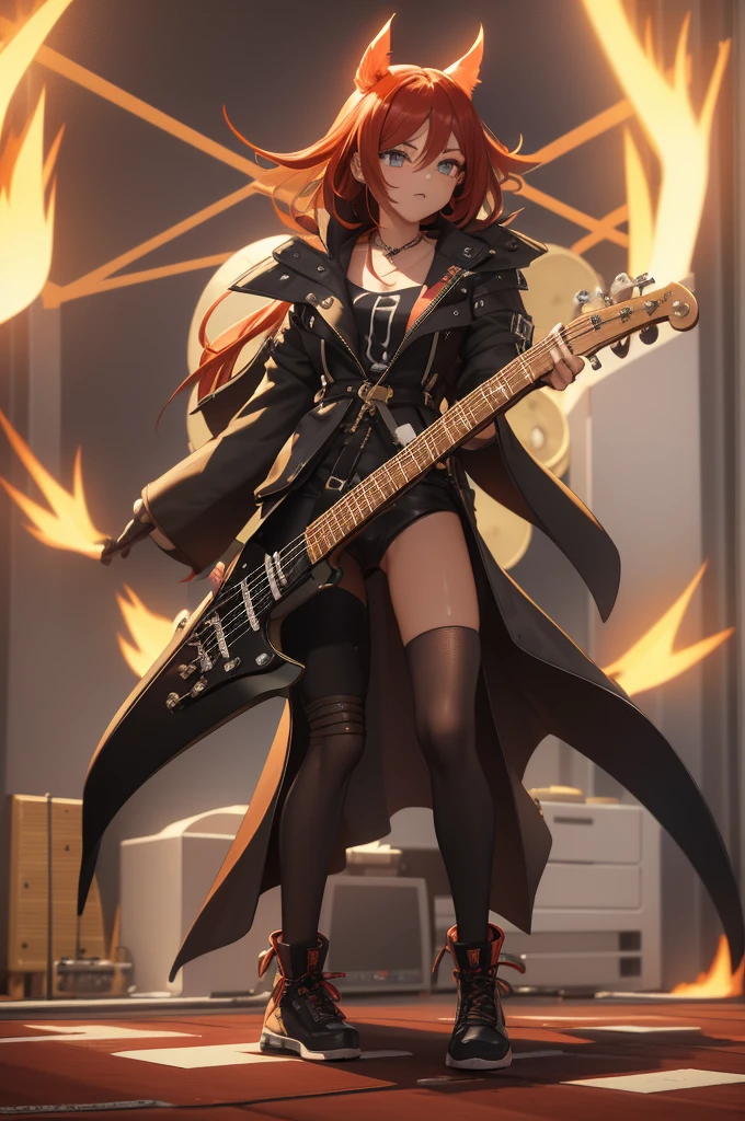 crie uma imagem baseada nessa descriçao: 🎵 Song Name: Blazing Hearts
🎵 Genre: K-pop
🎵 Tone: Energetic and Empowering
🎵 Instrument Selection: Synthesizer, Drums, Bass, Electric Guitar