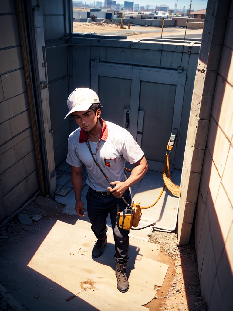 Highest quality,Highest Resolution,Man working at construction site,