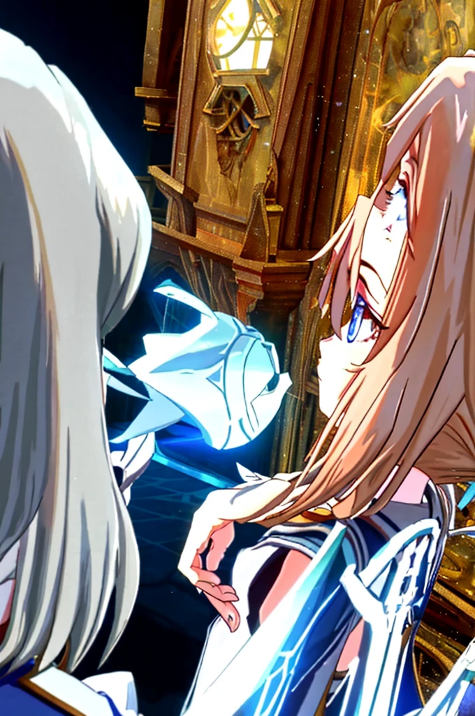 Lumine looking me, disgusted, and angried
