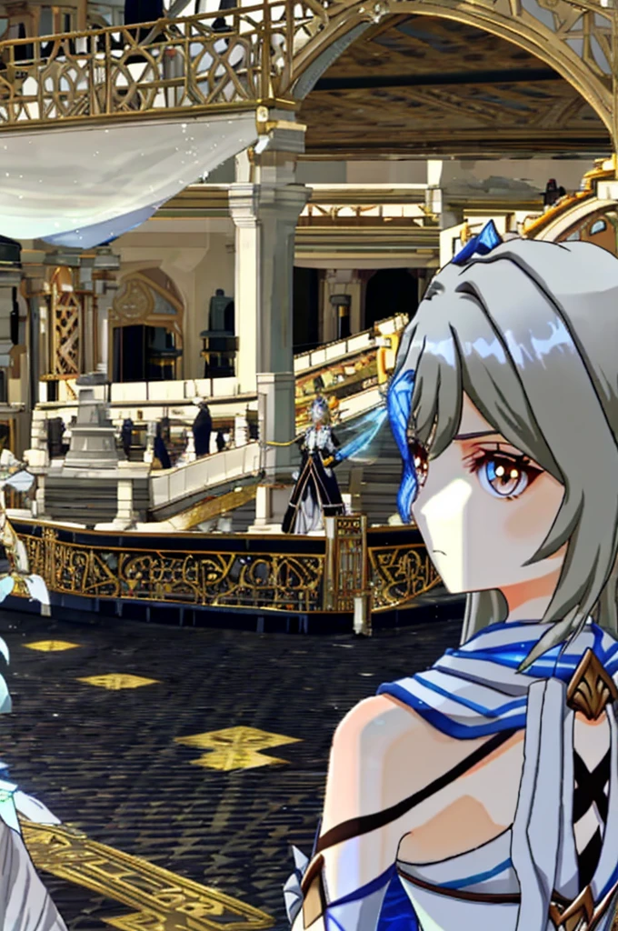Lumine looking me, disgusted, and angried