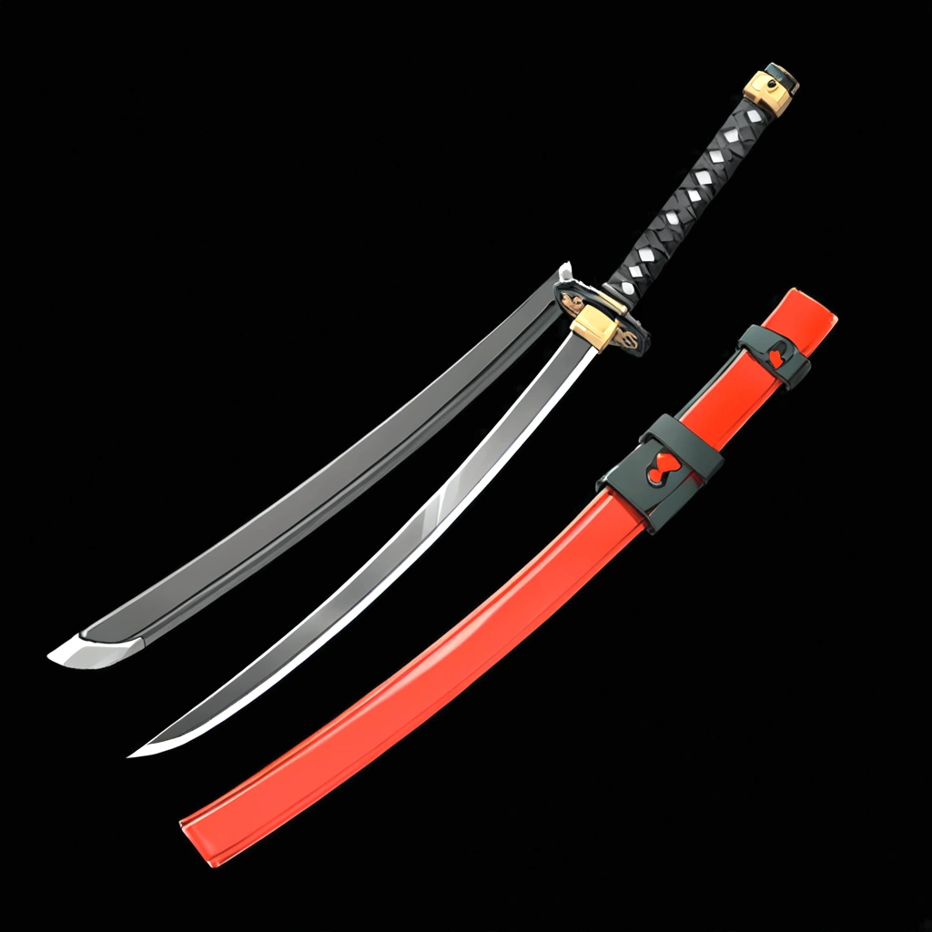 Katana, darkness, black, red, sword, japan sword, katana