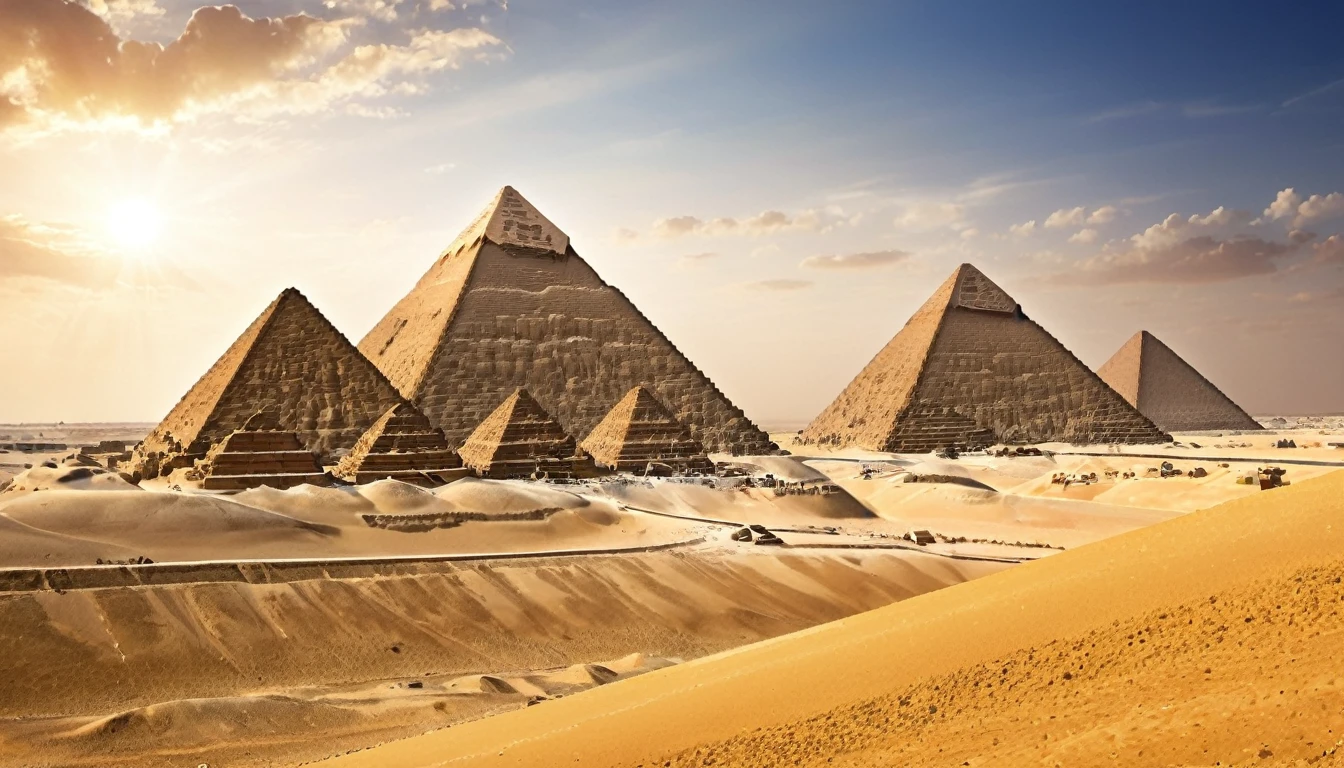 believe me type egypt landscape, where the pyramids are shown 