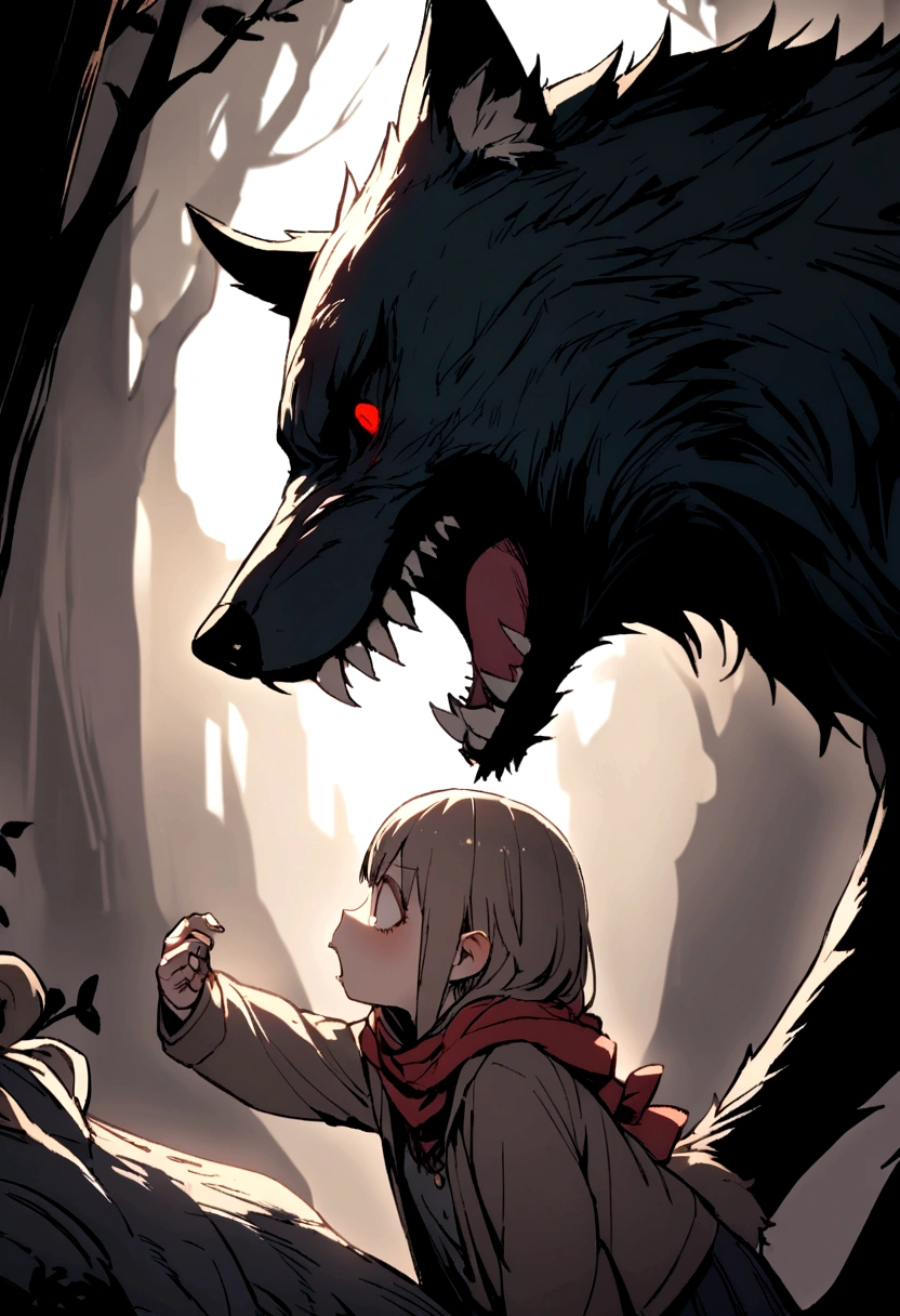 Big bad wolf, side view, Scary, Hungry, 