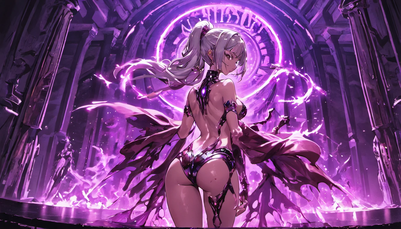Cyberpunk Underground At Night, Collagen Moisturizing Protective Film, Light Metallic Magnesium Powder Moisturizes Skin, Elf Marble Art Statue, Silver Hair, Mixed Expression, Trace Of Neon Light, Slender Posture, Cracked Marble Statue, Rococo Art, Skin light pink marble, charming figure, marble glass crystal statue.
Inside a dark underground palace, damp velvet dancer with smoke and special effects halo on her back.