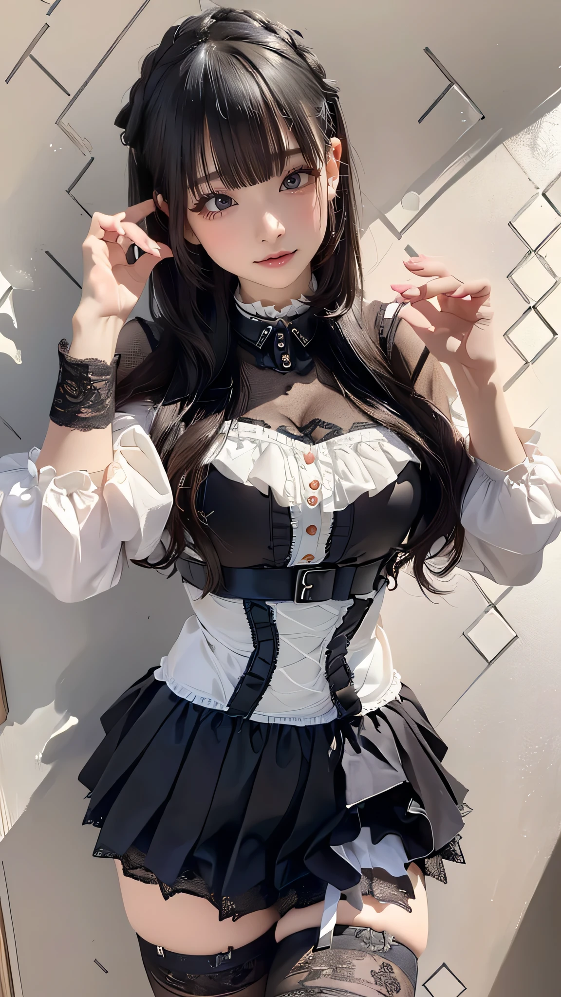 (random cute clothes),(random pose),(Thin type:1.8),(big breasts),(random hairstyle),(Highest image quality,(8k),ultra-realistic,best quality, high quality, high definition, high quality texture,high detail,beautiful detailed,fine detailed,extremely detailed cg,detailed texture,a realistic representation of the face,masterpiece,Sense of presence)