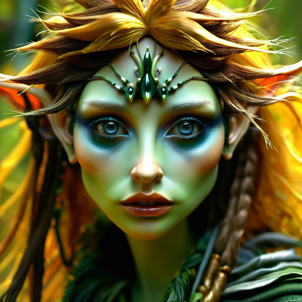 there are three pictures of a woman with a creepy look on her face, a character portrait inspired by Wendy Froud, zbrush central contest winner, digital art, portrait of female humanoid, hyperdetailed fantasy character