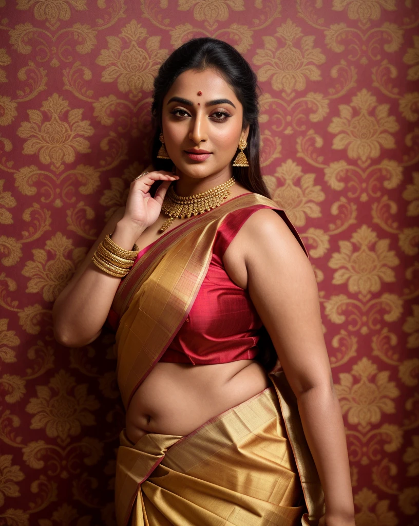 Foto RAW, photorealistic, photography, full body shot, master shot, perfect eyes, goddess like beauty, pierced eyes, perfect thick chubby mallu Desi aunty bhabhi, Wearing a Stanapatta, a chest-band.Saree model, model Photography, Indian saree shoot, Indian traditional wear advertising photography, traditional wear brand shoot, face of Indian actress Sonakshi Sinha, masterpiece, realistic, realism, incredible details, pleasure, photorealism, detailed skin, skin pores, high contrast, photorealistic Artstation 8k HD digital art trend of high definition and detailed realistic skin texture, ultra detail, realistic skin texture, armature, best quality, ultra high definition, (photorealistic:1.4),, high resolution, detail, raw photo, sweat, Re sharp, by Lee Jefferies Nikon D850 Film Stock Photo 4 Kodak Portra 400 Camera F1.6 Lens Rich Color Ultra Real Realistic Realistic Textures Dramatic Lighting Unreal Engine Trending at Art Station Cinestill 800,(pele altamente detalhada: 1.2), 8k UHD, DSLR, soft-lighting, alta qualidade, grain of film, Fujifilm XT3,she didn't like to wear blouse or bra, she is happy to wear only saree, she hates blouse or bra, detailed hairy armpits, hyper realistic skin, skin pores, sweat, veins,