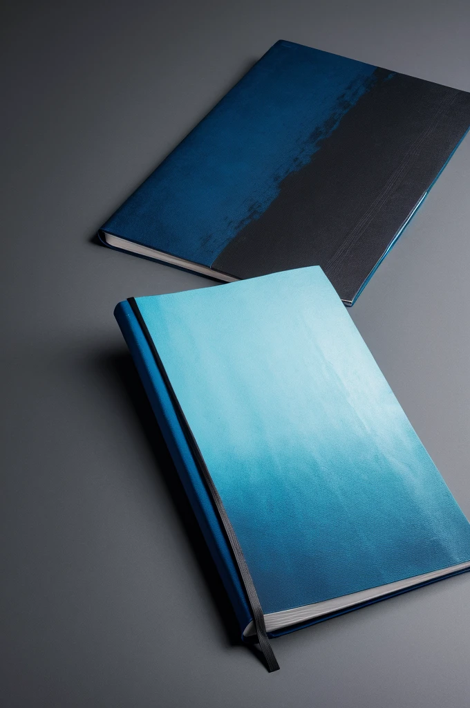 Degrade from blue to black for a blank book cover