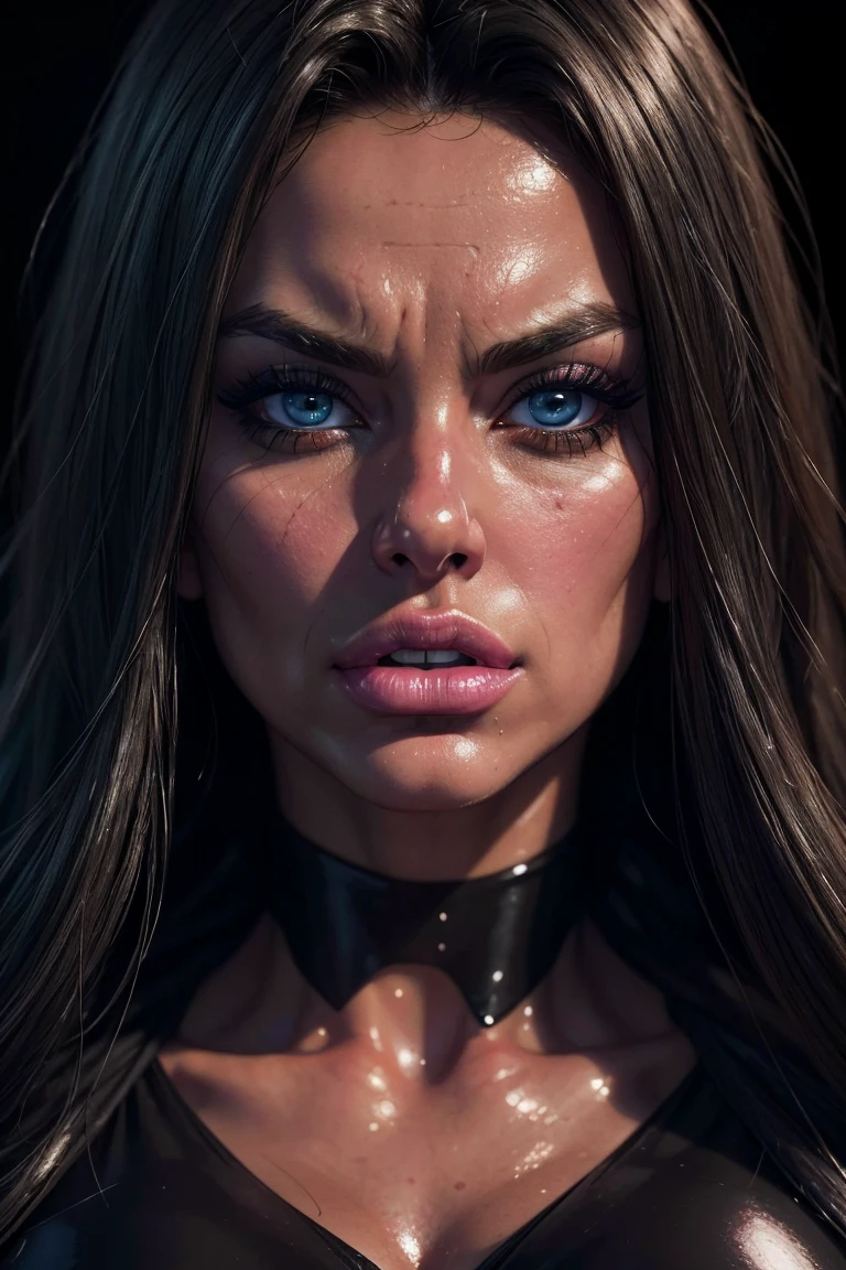 (Award Winning Photo:1.3) of (Ultrarealistic:1.3),(Angry:1.3) (close up:0.7), a woman with black robe, real skin, canon 5d, 85 mm, depth of field, 8k, ultra sharpness, rtx, octane, unreal, dramatic light, global illumination (by Artist WLOP:1.3),Highly Detailed,(Dark Wave Art:1.3),(Hardcore Art:1.3),(Agfacolor:1.3),(close portrait:1.3),(Feminine:1.4),(beautiful:1.4),(attractive:1.3),handsome,calendar pose,perfectly detailed eyes,studio lighting,thematic background