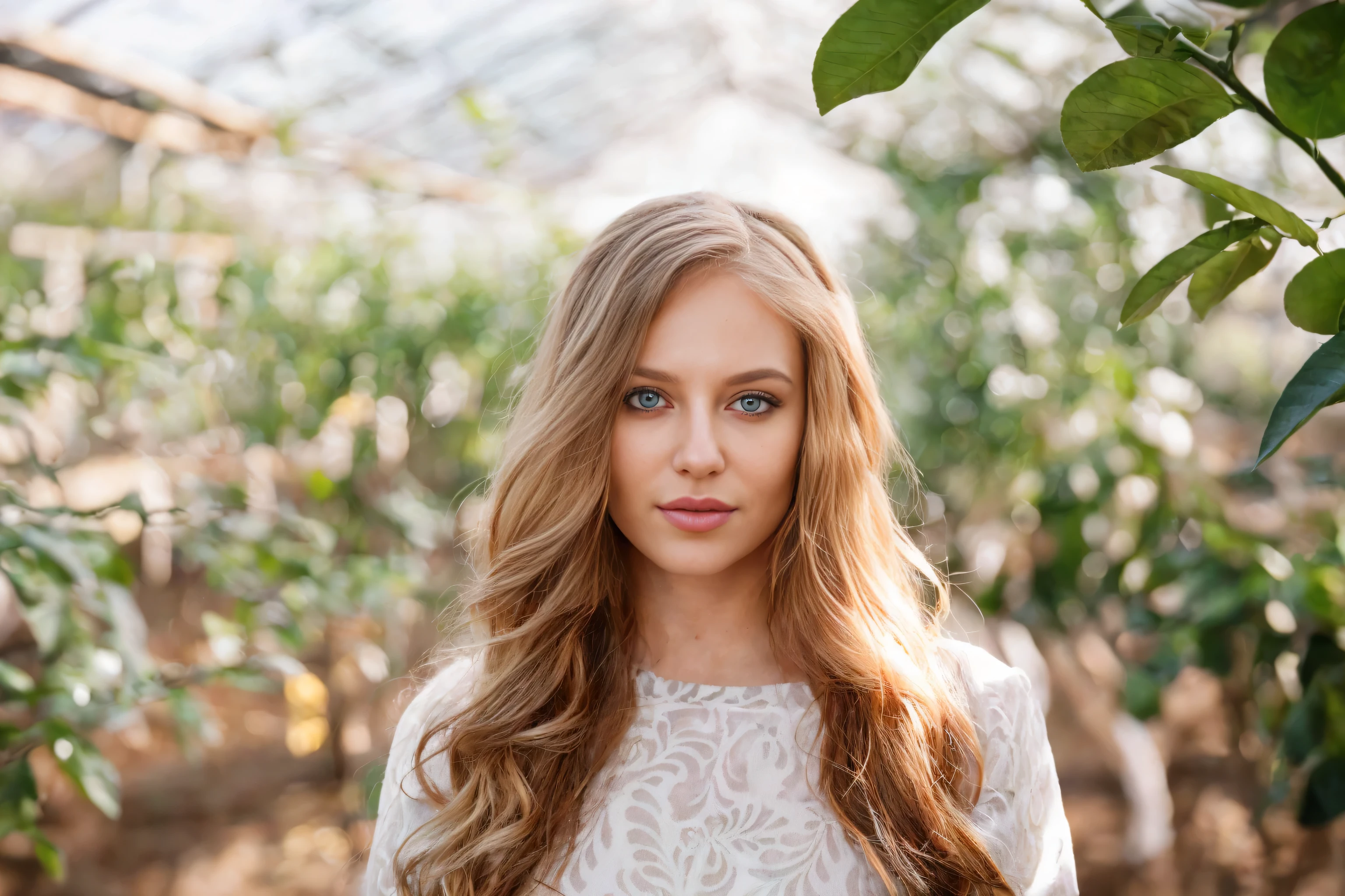 a beautiful blonde woman with light green eyes, looking directly at the viewer, (best quality, 8k, highres, masterpiece:1.2), ultra-detailed, realistic, photorealistic, photo-realistic:1.37, HDR, UHD, studio lighting, ultra-fine painting, sharp focus, physically-based rendering, extreme detail description, professional, vivid colors, bokeh, intricate facial features, detailed skin texture, detailed eyes, detailed lips, long eyelashes, natural lighting, soft shadows, warm color tones, cinematic composition