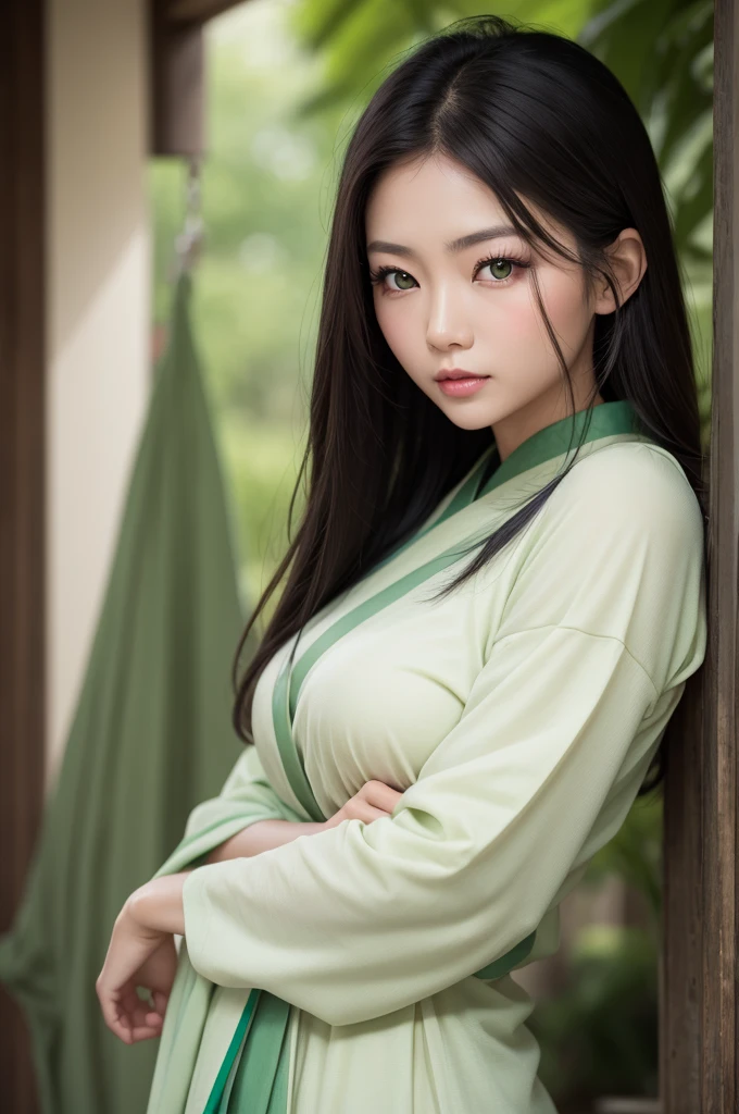 {{Asian woman}} + {{clear green eyes}}
