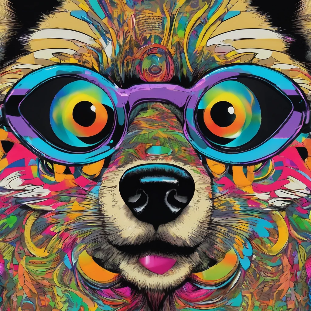 create an eye catching video using High-Energy Visuals: A close-up of a wolf with subwoofer speaker with sound waves radiating outwards. Use vibrant colors to convey the high-energy nature of the track. Incorporate the text "Desert Heat" in a bold, eye-catching font. (1 wolf dog making music （anthropomorphic turtle））wearing a choker，with tattoos, sunglasses, Black leather jacket，Psychedelic punk artist， (((full bodyesbian))), concept-art,Vivid colors, rim-light, Extremely detailed Cg Unity 8K wallpaper, trending on artstationh, Yayoi Kusama's pop art style, iintricate, High detail
