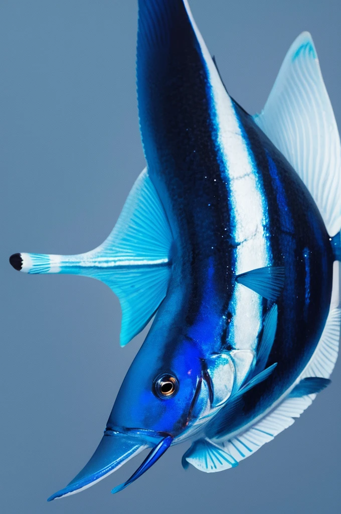 image of a blue to black gradient with a simple fish