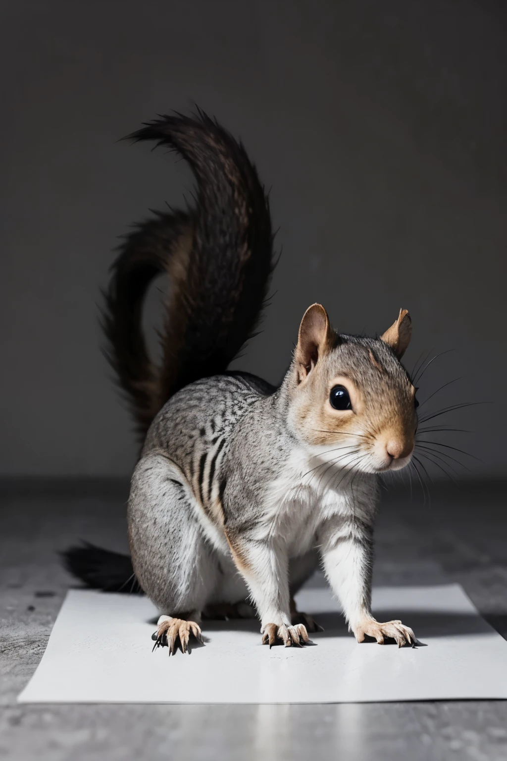 drawing of a squirrel black and white, whether in 2D format